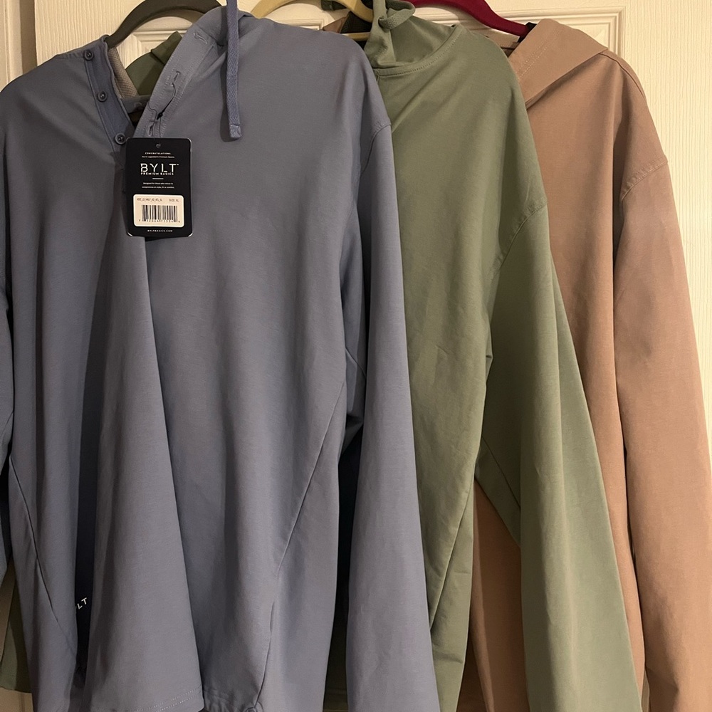Set of three Drop-Cut: LUX Hooded Henley